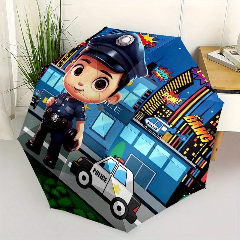 1pc Police Officer Themed High-quality Umbrella,Automatic Opening and Closing Umbrella,Multi-functional Umbrella G0811244