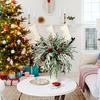 Tabletop Plant Ornaments for Home 20Pcs Christmas Norfolk Pine Picks, Flocked Snow Branches with Lifelike Floral Decor Gift Red Berries, Artificial