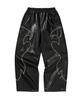 LIBERE Western Flame Leather Track Pants / Black