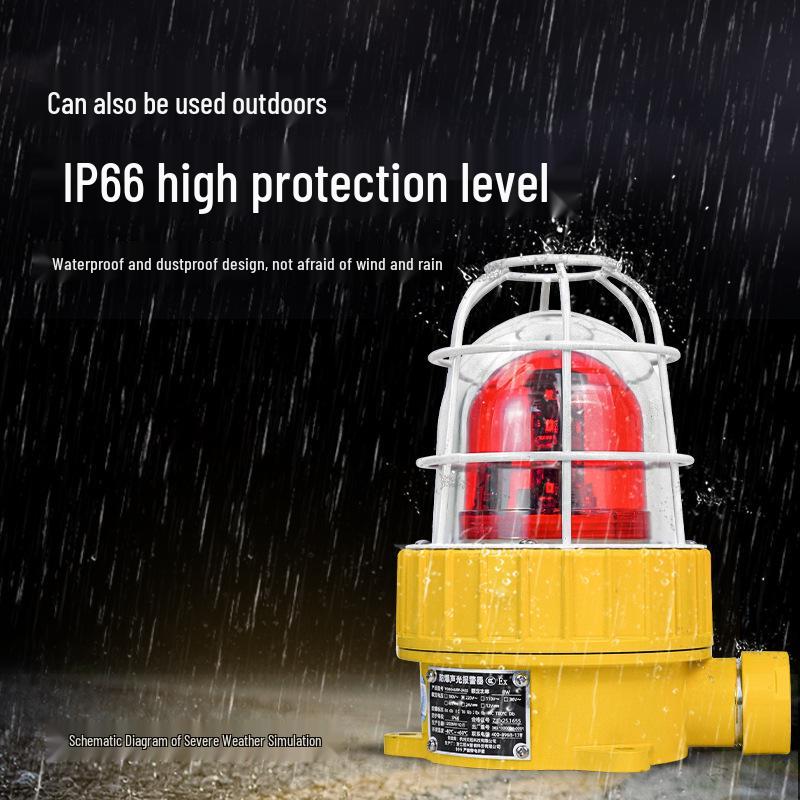Explosion-Proof Stainless Steel Sound & Light Alarm for Gas Stations, IP66 Waterproof, Dustproof, Industrial Warning Light