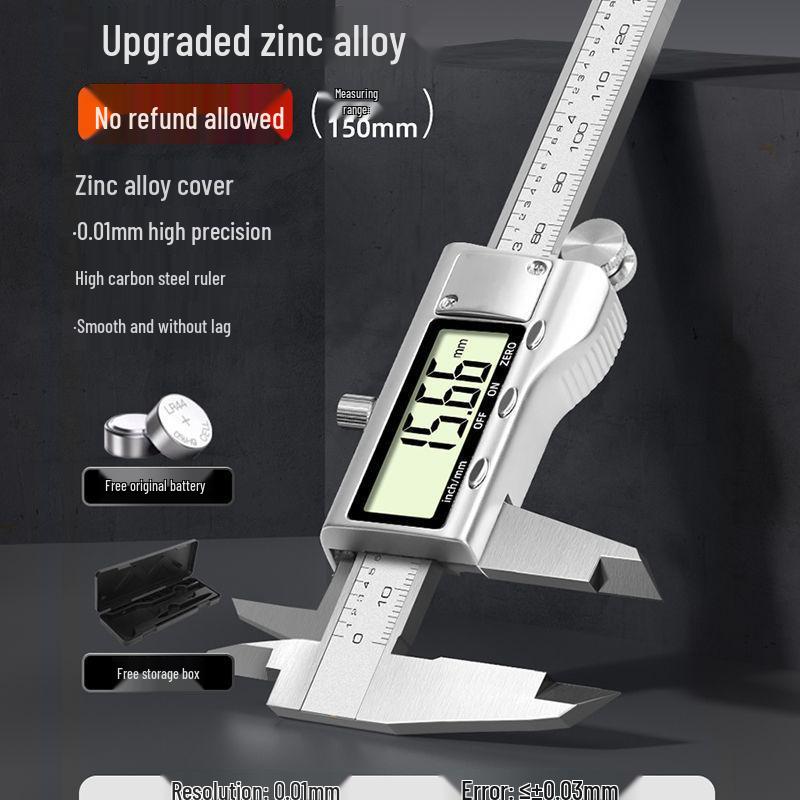 Rechargeable Waterproof Stainless Steel Digital Caliper - High Precision Industrial Grade