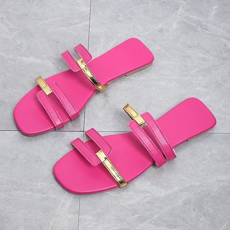 Fashion Women Casual Anti-slip Slippers Comfortable Outdoor Sandals Fashion Flat Slippers Elegant Designer Shoes Summer New Slides Women
