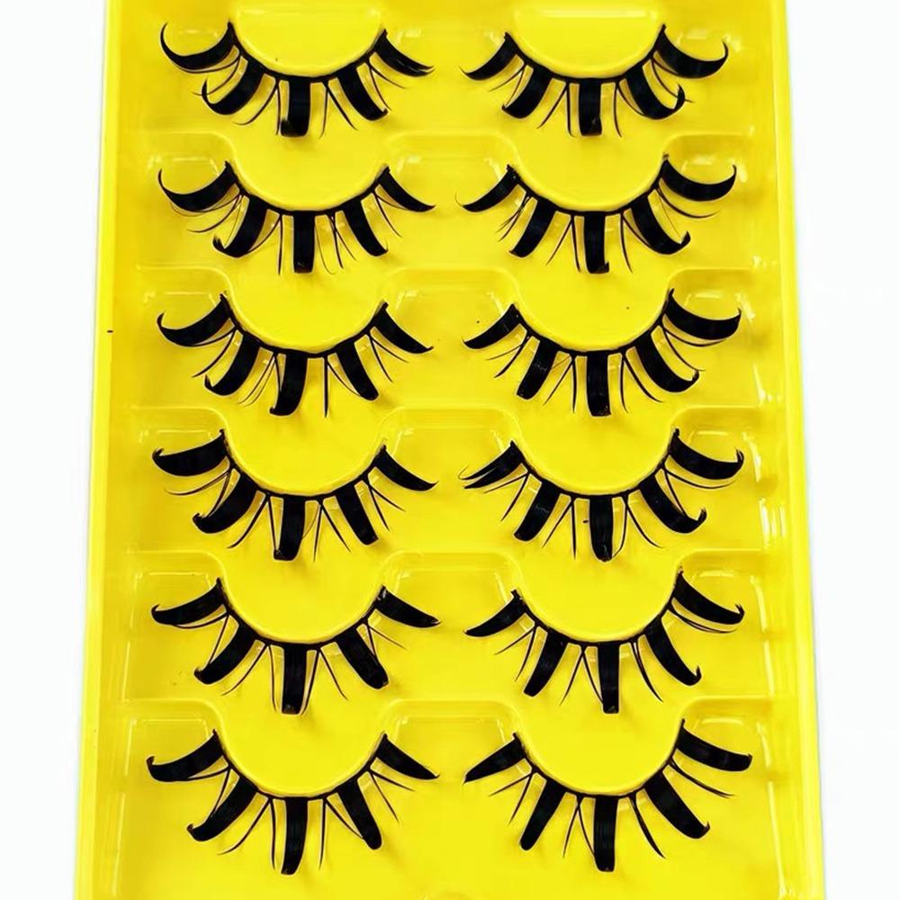 6 Pairs Dramatic 3D Faux Mink Eyelashes Wispy Fluffy Thai Eyelashes False Eyelashes Extension