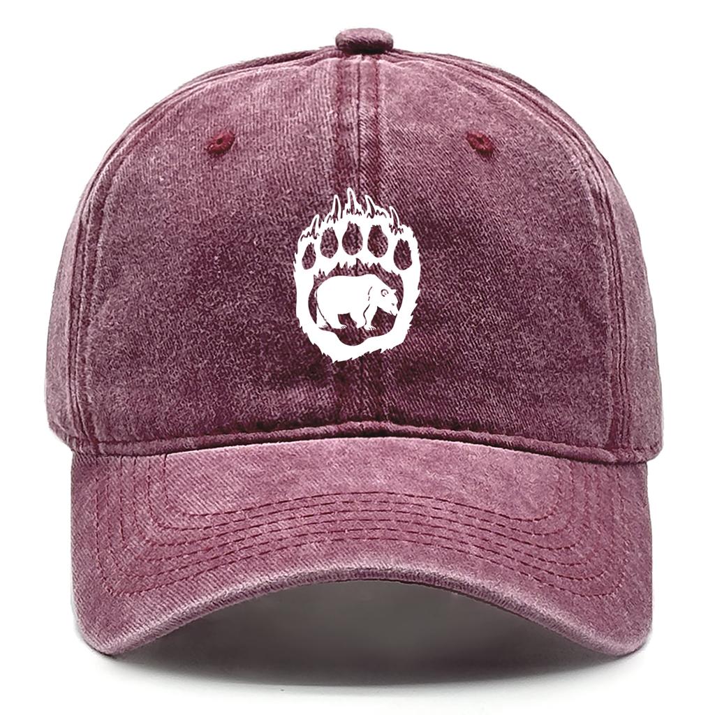 White Bear Paws Print Adjustable Baseball Hat Take Care Of Bears Cotton Caps For Woman Vintage-Inspired Simple Snapback Sun Hat