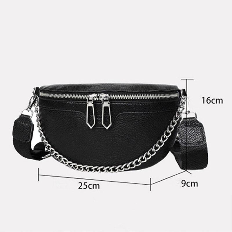 black fanny pack with chain
