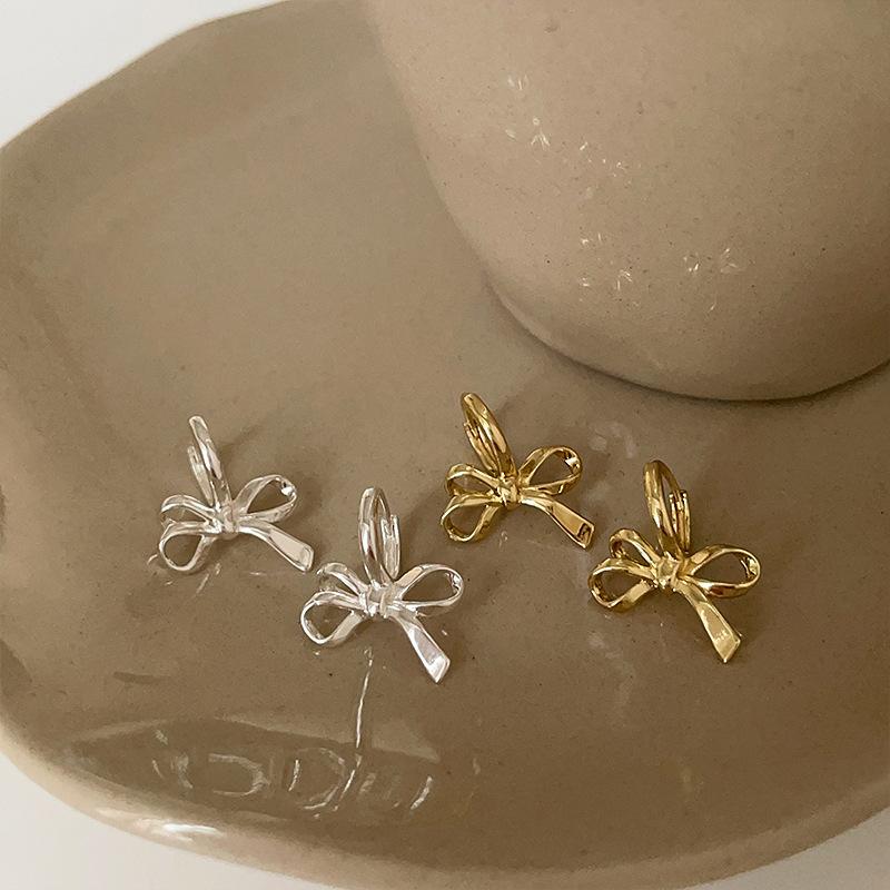 Cercei pentru ureche, cu arc de metal, cu design, pentru femei, simpli, rafinați, nișă, personalitate unică, temperament, modă