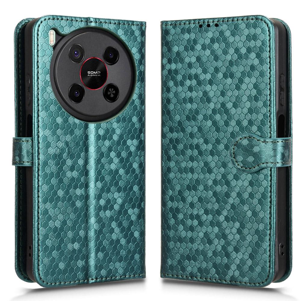 For ZTE Blade V70 Max Wallet Case Dot Pattern Imprint PU Leather Phone Cover
