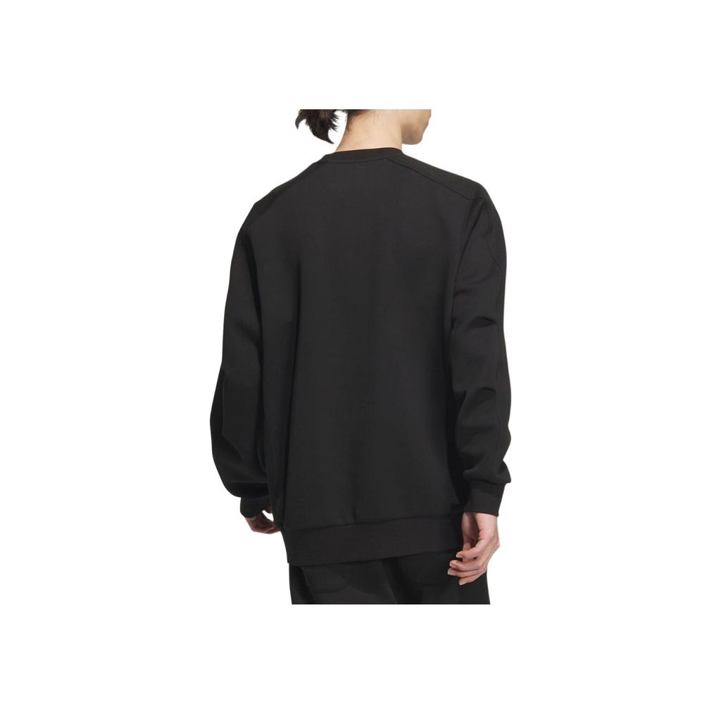 Adidas Spacer Crew Sweatshirt Logo Sports Casual Pullover Long Sleeve Men Sweatshirt Black JJ3788