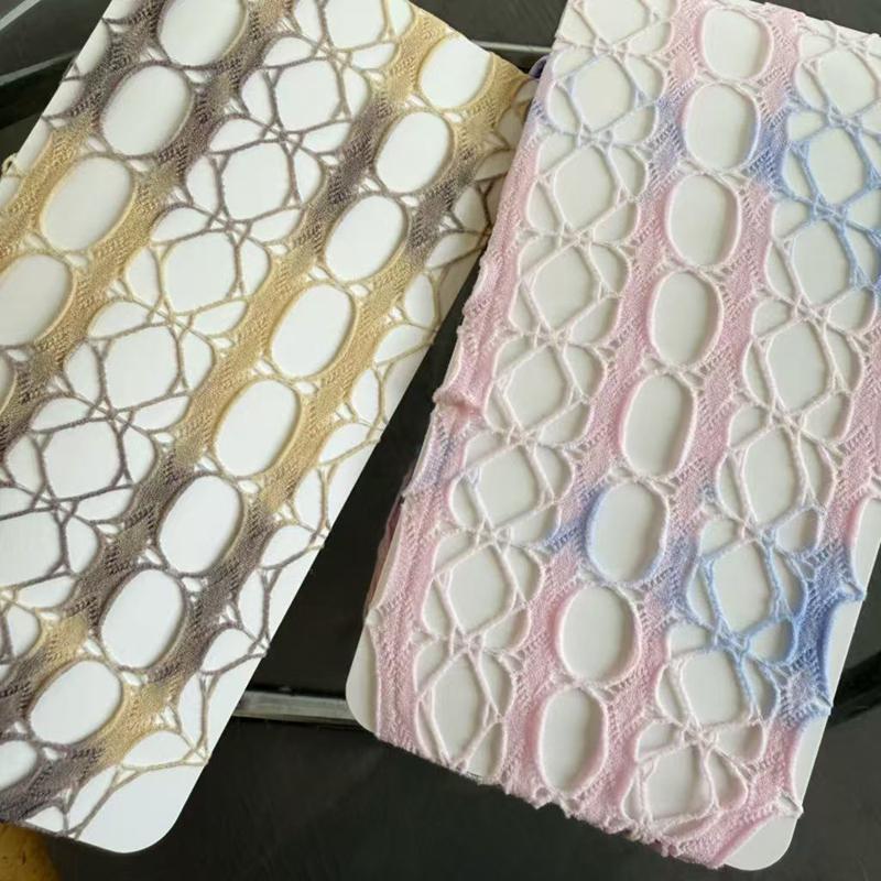 JK Y2K Fishnet Pantyhose Girls Sexy Hollow Out Summer Thigh High Stockings Women Fashion Design Tie-dyed Nylon Mesh Tights