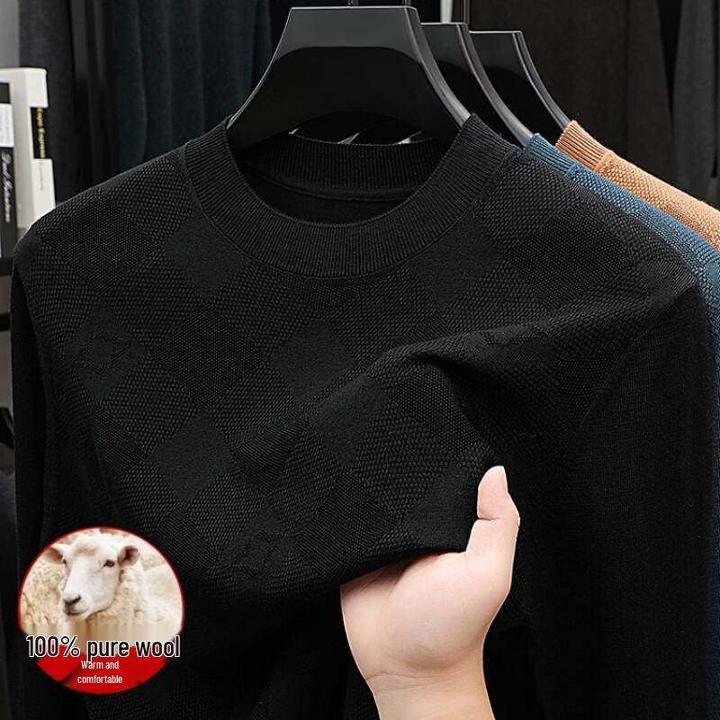 Pierre Cardin Men's Premium Wool Crew Neck Pullover Sweater
