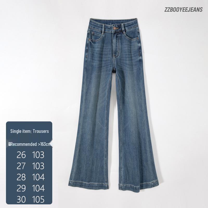 Smik Blue Lyocell Stretch Flared Jeans - Women s Versatile Nine-Tenth Long Pants Size 28