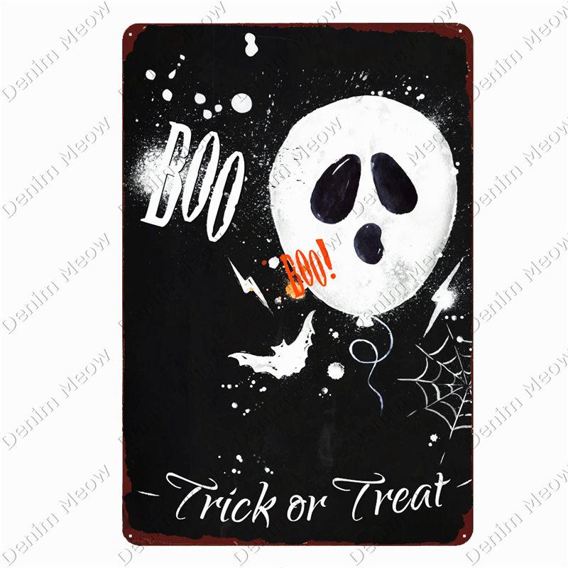 Halloween Party Poster, Happy Halloween Vintage Metal Signs, Bar, Pub, Cafe, Home Decor, Tin Painting, Tin Plate, N369
