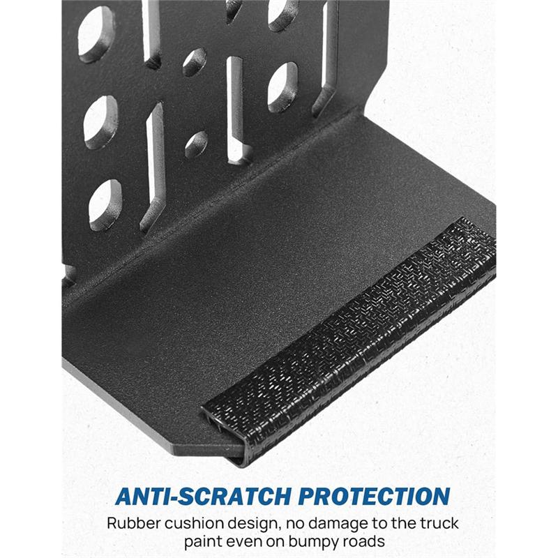 

NEW-Bed Rail Mount Brackets For Tacoma, Bed Rail Modular System For Shovels, Axe, Recovery Boards, Fuel Cans & Other Tools чорний