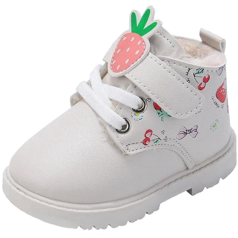 Fashion Zapatos NiñaKid Snow Boot Winter Boot Girl Princess shoe Soft Soled Walking Shoe Baby Ankle Boots Fashion Leather Boot Kid Shoe