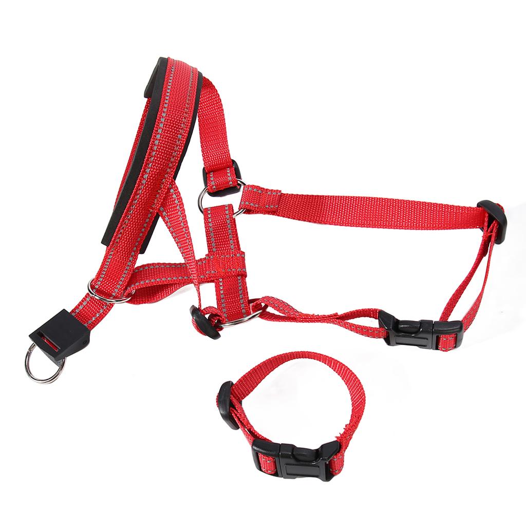 Headcollar Dog Muzzle Adjustable Breathable Prevent Biting Barking Chewing Dog Mouth Guard Cover for Walking Training L