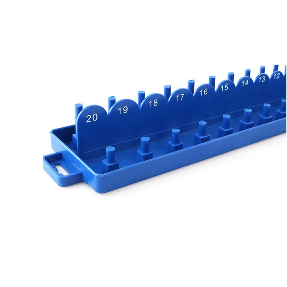 Organizer Socket Storage Blue For Garage Workshop Metric Socket Tray Rack Holder Sleeve Bracket Tool Organizer