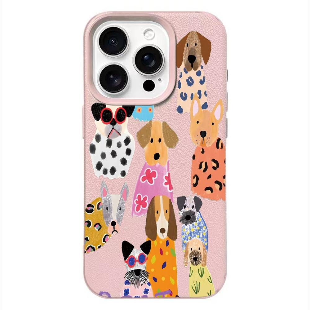 Hand Drawn Graffiti Cute Dog Phone Case For IPhone 16E 17 E 11 12 13 14 15 Pro Max 16 Plus 17 Air  Pattern Silicone Soft Cases