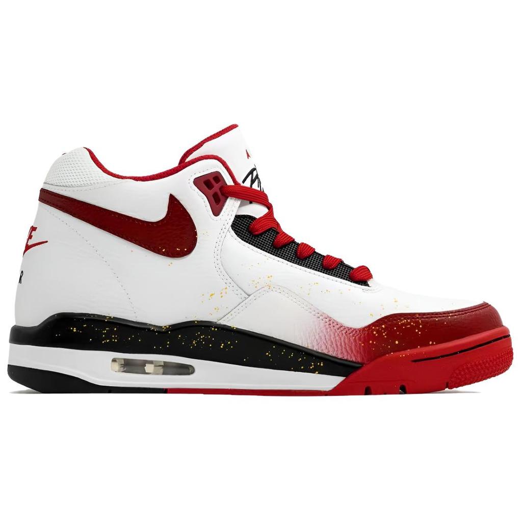 Nike Flight Legacy Vintage Basketball Shoes Unisex Mid Top Gold/Red/White BQ4212-100(Team949-)