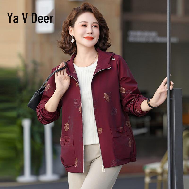 Yalu Women's Elderly Autumn Hooded Jacket