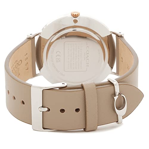 Coach Perry 36mm Quartz Watches for Men and Women, White, Black, and Beige, Leather, 14503115 and 14503119 [Parallel Import]