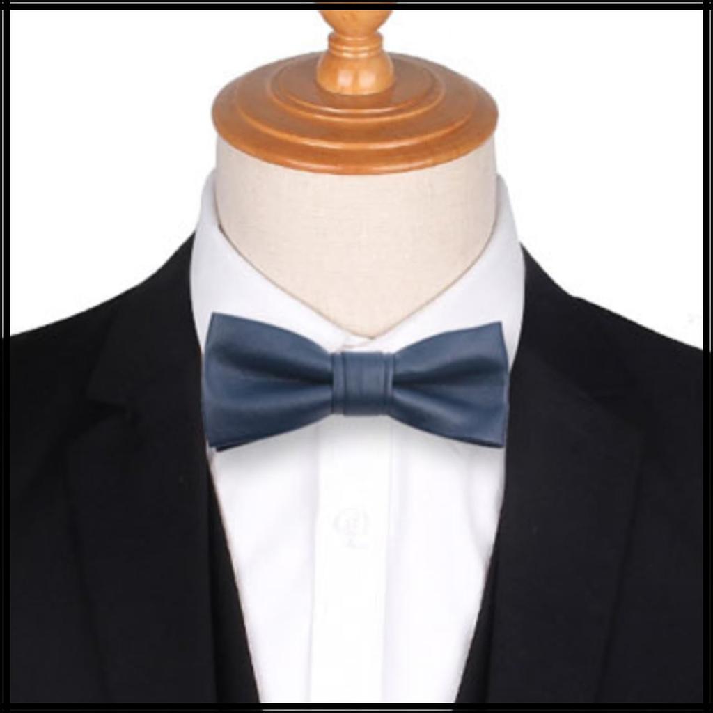 [White Fang] PU Leather Bow Tie, Simple Design, Fashionable, Stylish, Men's & Women's, NC093 (Red)