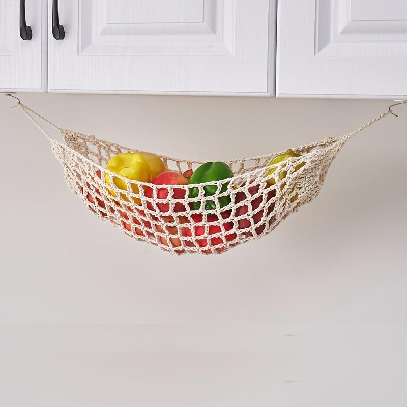 1pcs Home Kitchen Fruit Hanging Basket,Hanging Fruit Hammock For Kitchen Under Cabinet, Handwoven Hanging Fruit Holder For Home Boat Camper