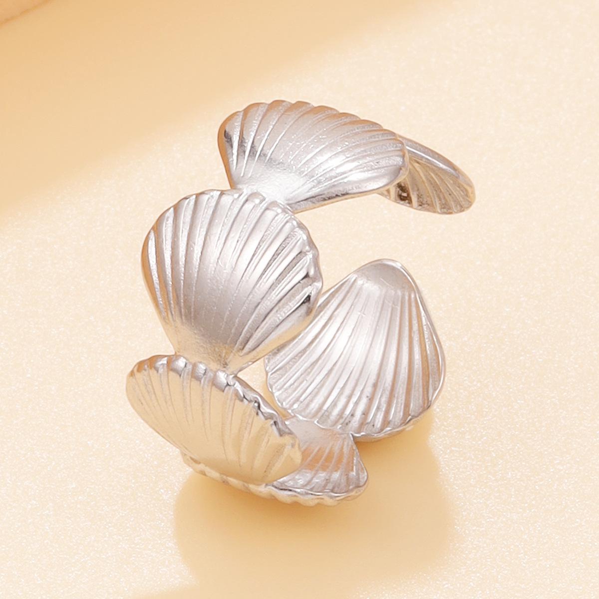 Ocean Resort Style Shell & Animal Design 18K Gold-Plated Stainless Steel Ring