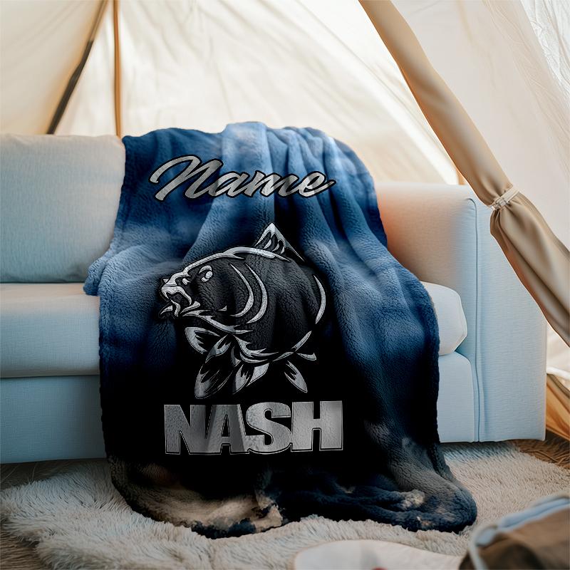Personalized Custom Name Blanket - Nash Logo Print Design,Blanket for Sofa,Bed,Travel,Camping - Soft and Warm, Great Gift