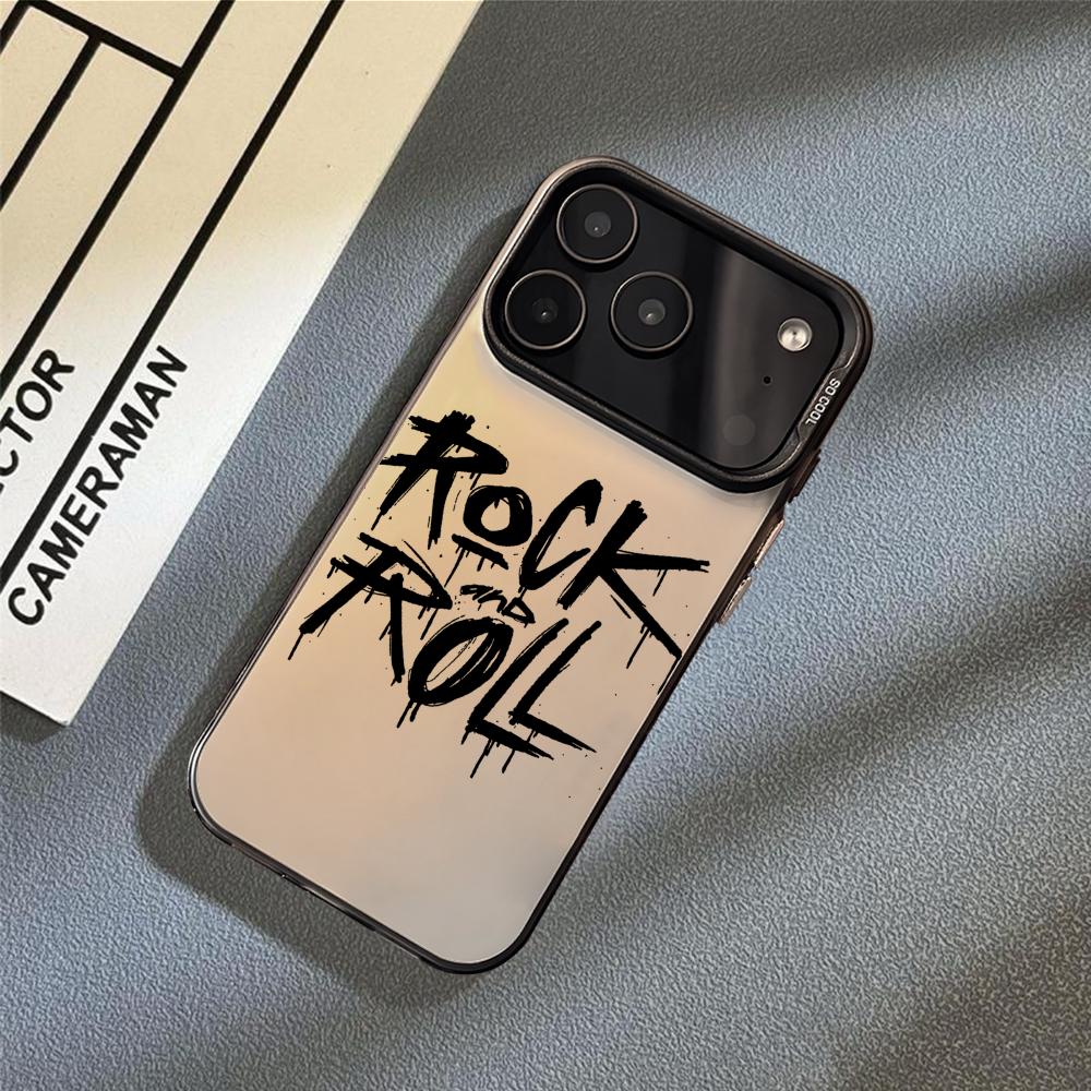 Cool Rock Roll Music Phone Case For iPhone 17 16 15 14 13 12 11 Pro Max Air Matte Laser Aurora Shockproof Funda