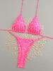 2024 European & American Lace-Up Halter Triangle Bikini – Sexy Beach Swimwear