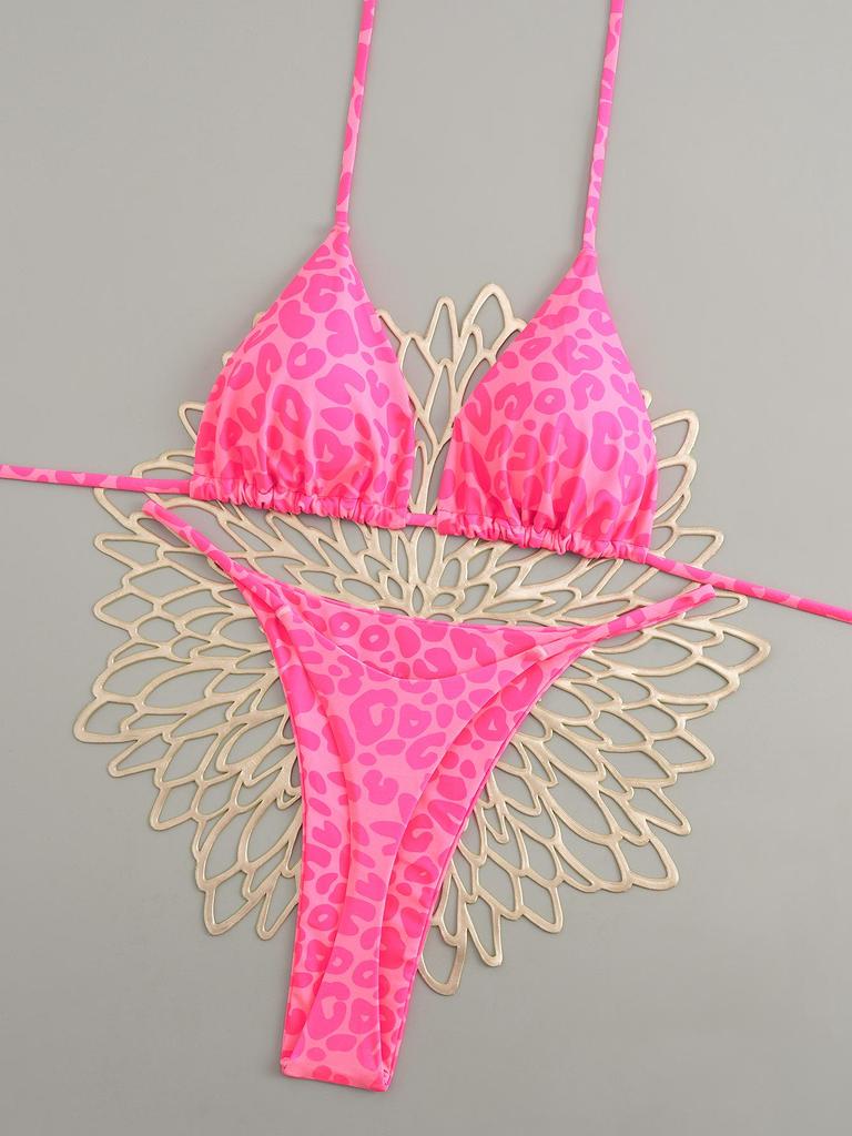 2024 European & American Lace-Up Halter Triangle Bikini – Sexy Beach Swimwear