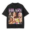 2026 Hete Hilary Duff Nieuw Album Poster Print T-shirt Mannen Vrouwen Vintage Gewassen Katoen Streetwear Mode Oversized Top Zomer Nieuwe Top Korte Mouw T-shirt