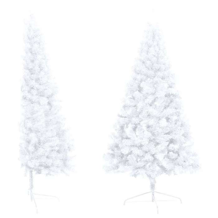 VidaXL Artificial Half Christmas Tree with LEDs and Balls White 150 Cm 3077655