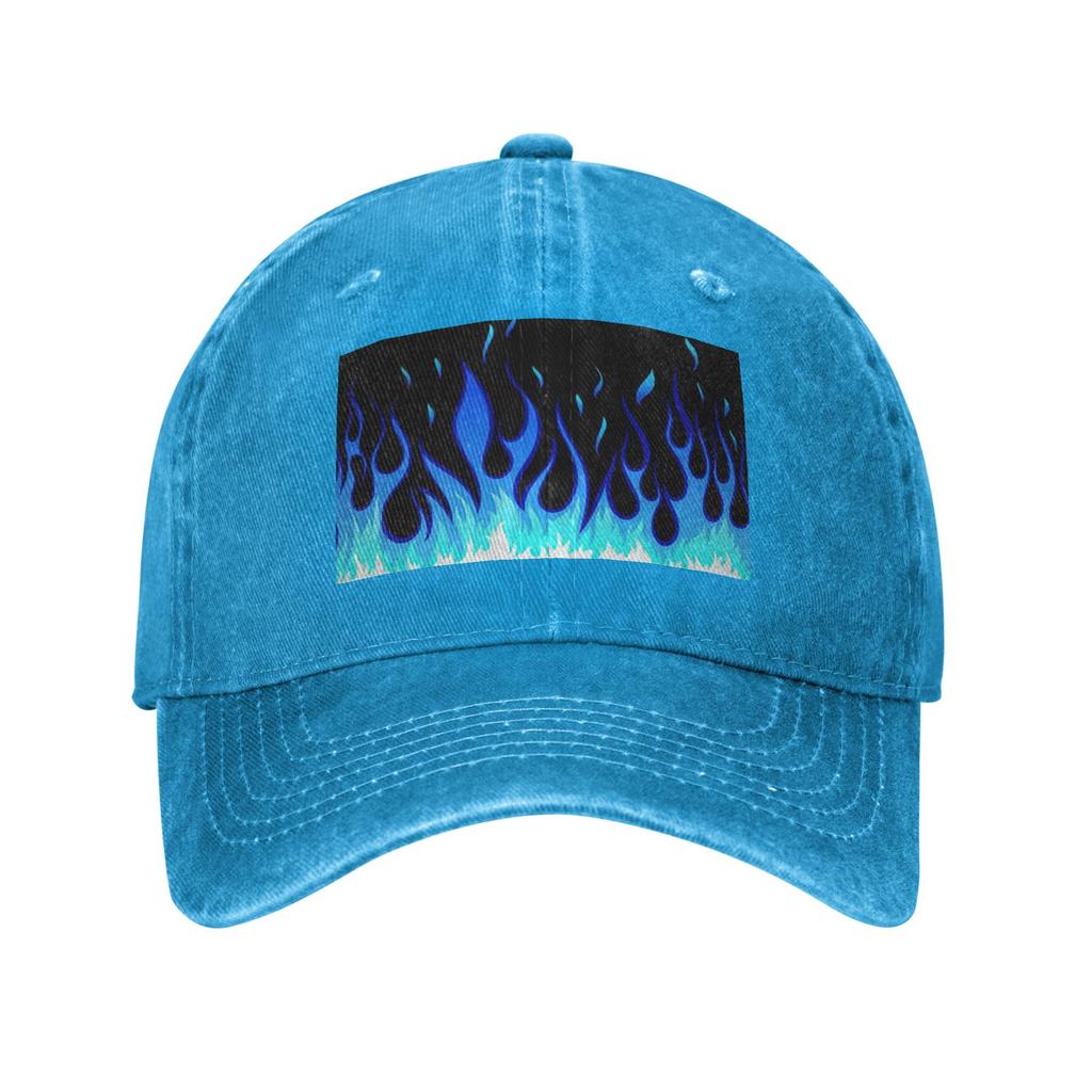 Big Fire Flames Burning Flame Baseball Caps Washed Denim Hats Adjustable Casquette Sports Baseball Cowboy Hat for Unisex Women