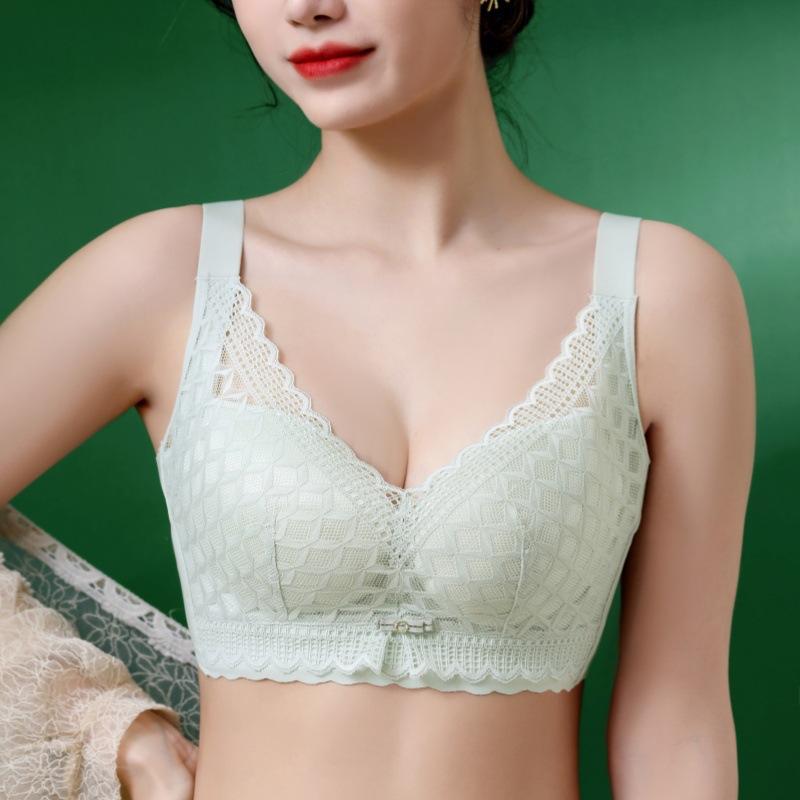 Large Size Bra for Women with Steel Rims Thin Style Beautiful Back Bra with Upper Support Gathered Bra Gathered Accessory Anti Sagging Bra