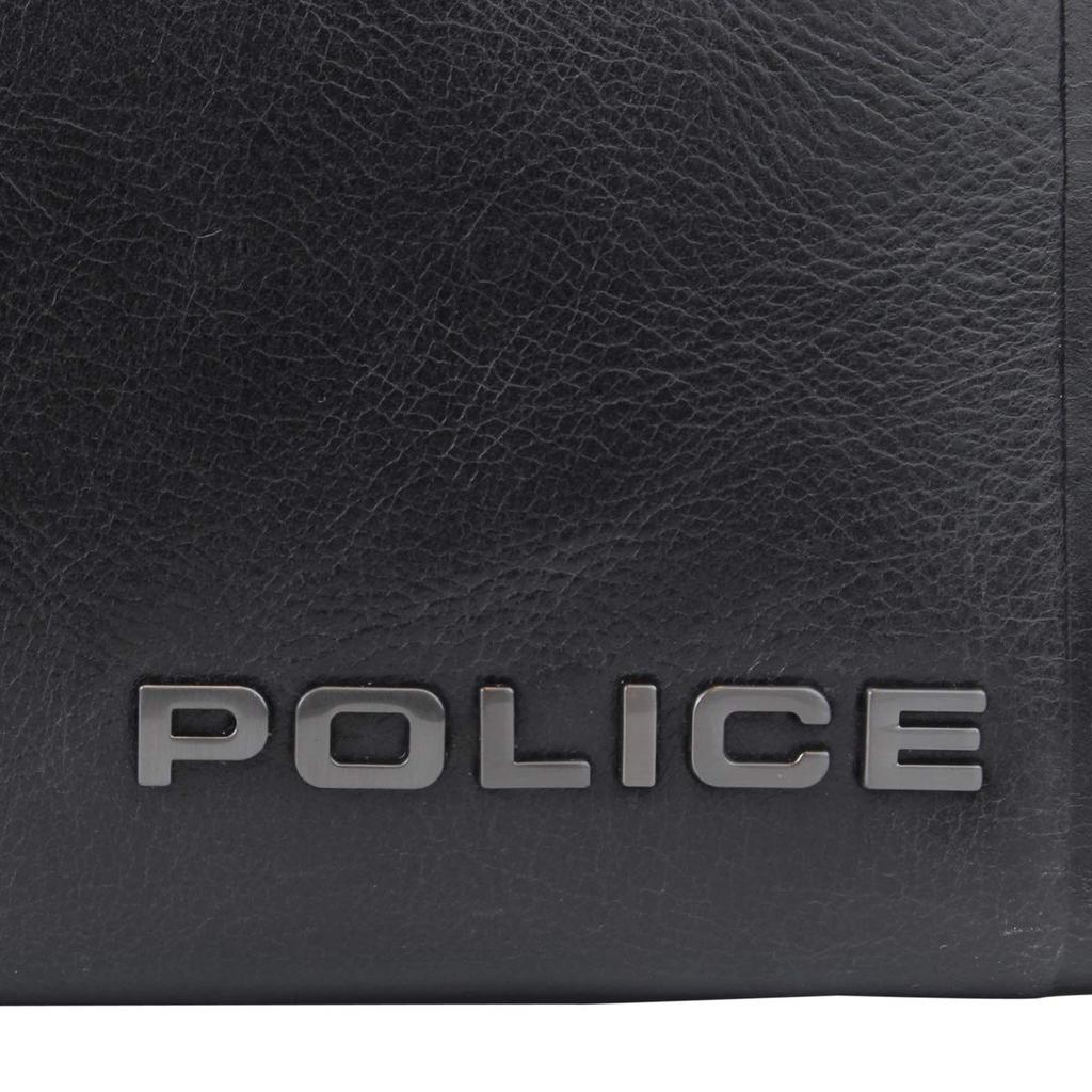 Police Edge Round Zipper Long Wallet with Coin Purse, PA-58002, Black, Size 10