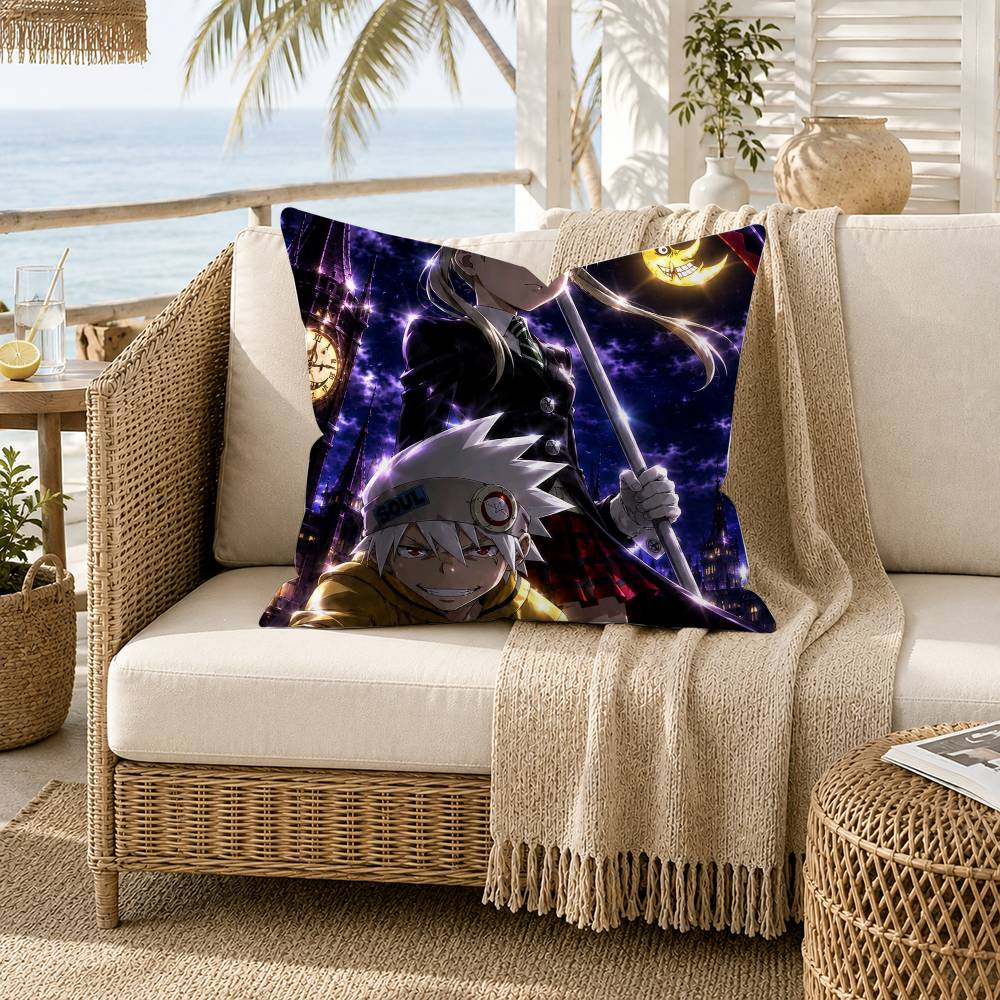 Anime SSoul Eater Pillow Case for Sofa Living Room Home Office Decor Protective Cover