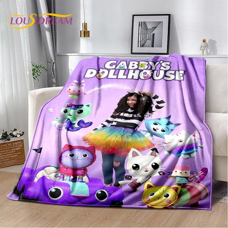 Cartoon Cute Gabbys Dollhouse Girl Soft Blankets,Keep Warm Throw Blanket Comfortable Blanket for Picnic Beds Sofa Home Bedroom