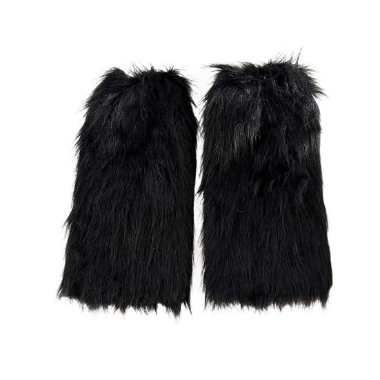 Fuzzy Leg Warmers Women Retro Shaggy Leg Warmers Winter Faux Fur Plush Calf Warmers Furry Shoe Cuff Covers for Dating Party Street Wear