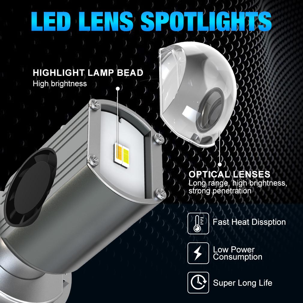 1Pc H4 LED Dual Color Motorcycle Headlight Bulbs BA20D with Fan Hi/Lo Beam 15W 12000LM 12V Fog Lamp Scooter Yellow White 3000K 6000K Motor Accessories