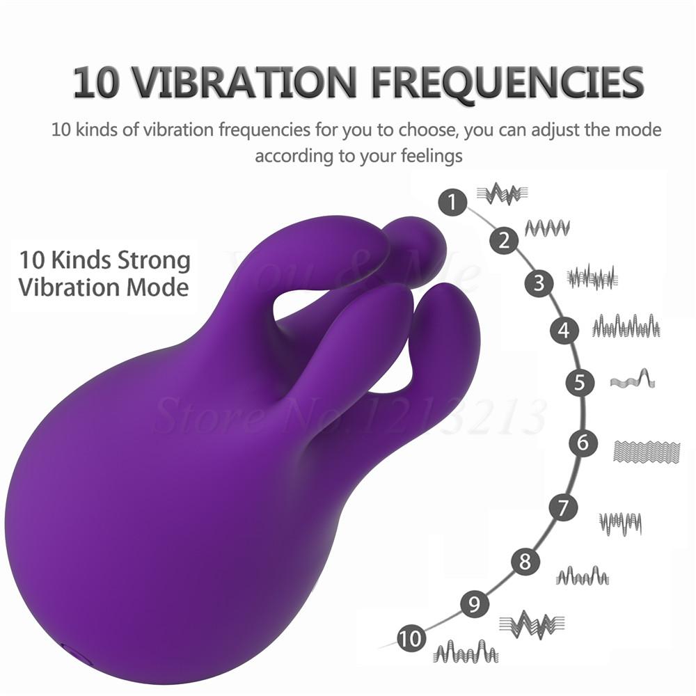 10 Speeds Rabbit Vibrator Masturbator Vibrating Nipple Clamp Clitoris Stimulator Labia Clip Massager Adult Sex Toys For Women