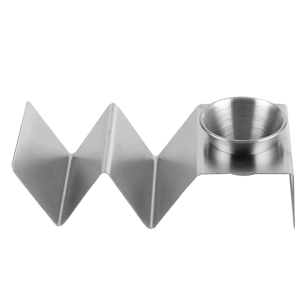 Stainless Steel Taco Holder Pancake Stand Rack with Sauce Cup Home Kitchen Restaurant Buffet Tools