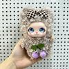 Cute Bowknot Vinyl Face Plush Doll Pendant Keychain Backpack Hangings Decoration Gifts