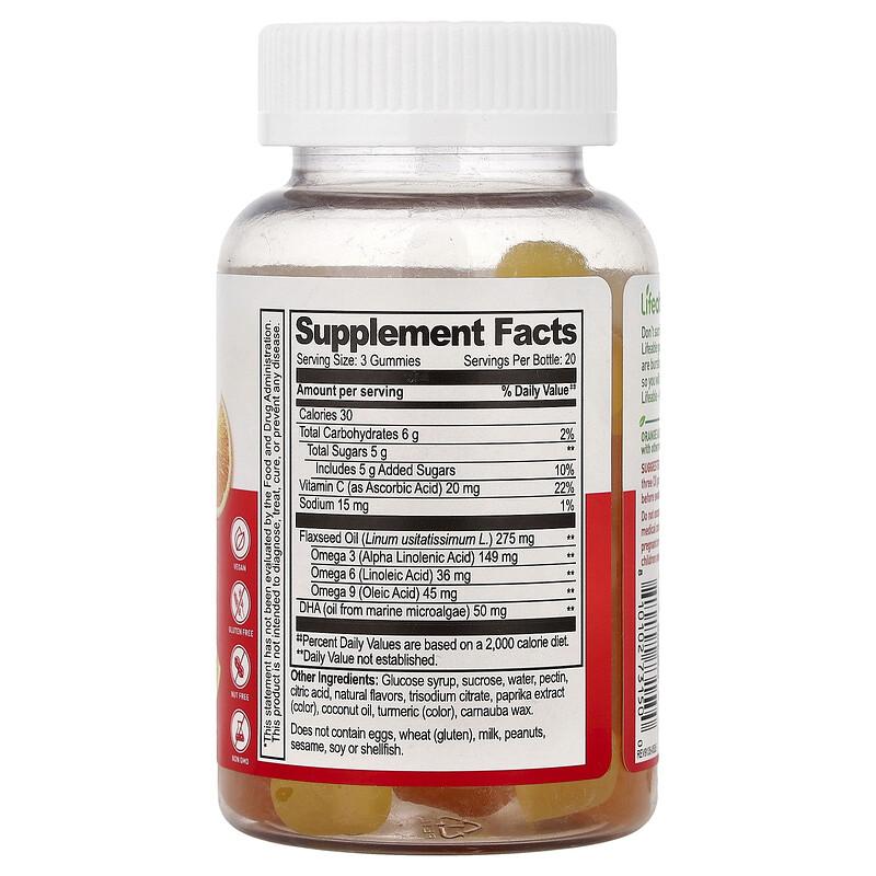 Omega 3-6-9 + DHA Gummies, Orange & Lemon, 60 Gummies
