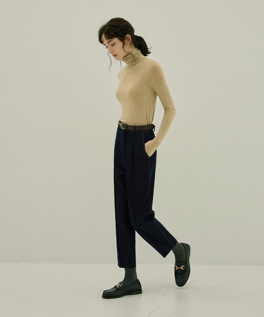 NON AND NON Slim Tailored Denim Slacks_Nfsl4154 (Deep Blue)