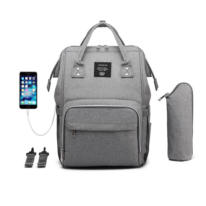 LEQUEEN Multifunctional Large Capacity Mummy Backpack with USB Charging for Moms and Babies