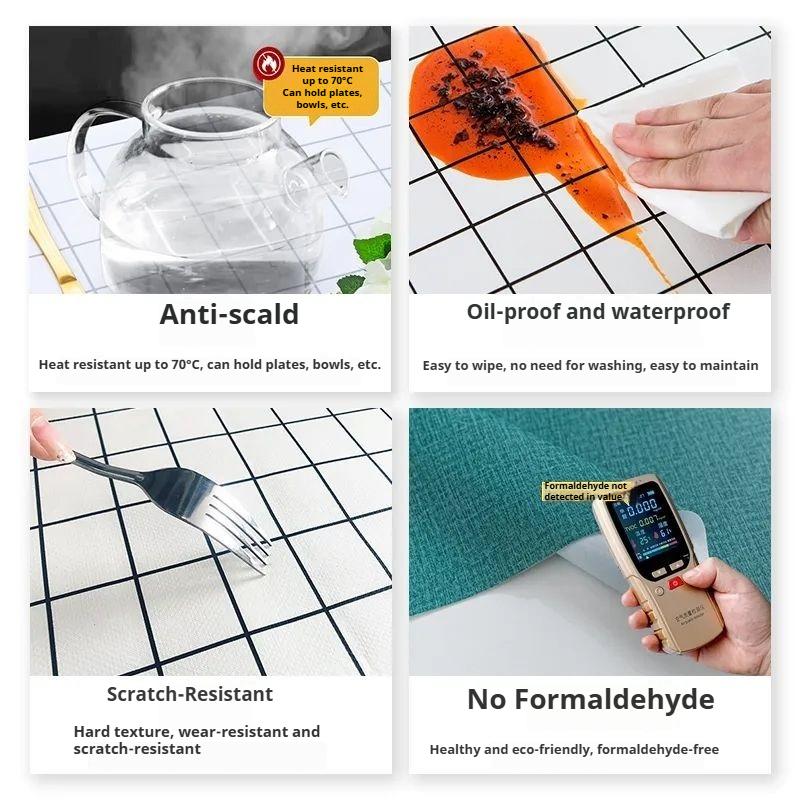 Tovaglia di Lusso Leggero di Alta Gamma Impermeabile, Antimacchia, Antiscottatura e Senza Lavaggio PVC Tovaglia Semplice Tappetino per Tavolino da Caffè