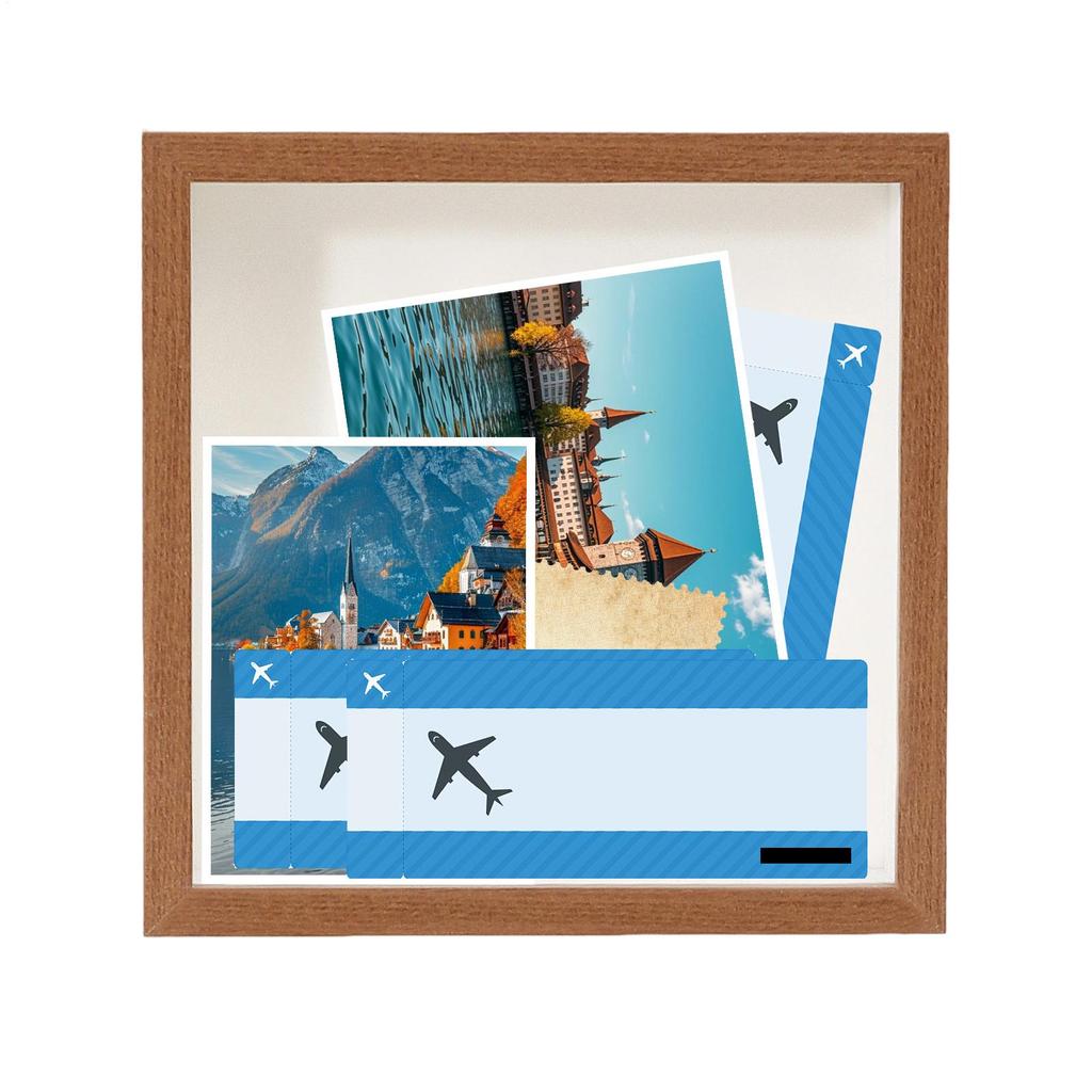 Ticket Memory Box Storage Photo Frame Multi-Purpose Wall Mount Transparent Memory Box Picture Frame Slot For Family Friends