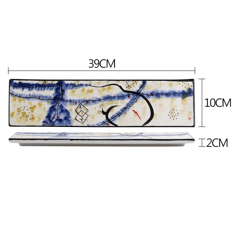 1 шт. Японская расписанная вручную длинная тарелка для суши керамическая посуда бытовая креативная тарелка коммерческая посуда бытовые товары