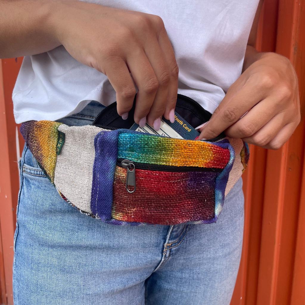 Fanny Pack Tie-Dye Hemp Belt Bag